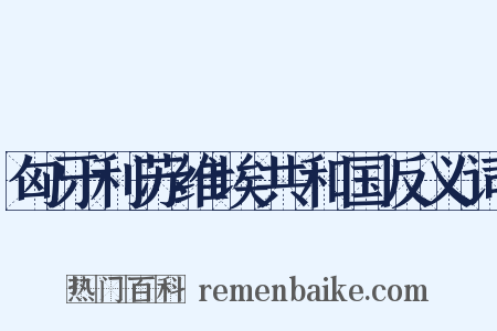 匈牙利苏维埃共和国反义词是什么意思的图片
